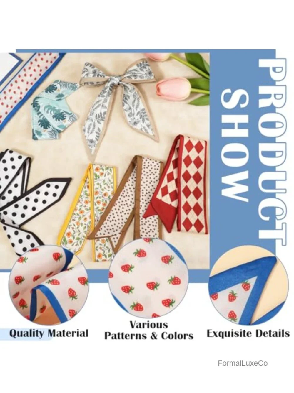 54 Pcs Silk Scarves, Satin Neck Scarves, Multifunctional Head Scarf Set,